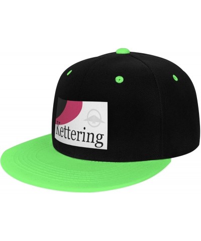 Flag of Kettering, Ohio Snapback Hat for Men Women Baseball Cap Trucker Flat Bill Hats Dad Caps Green $13.09 Baseball Caps