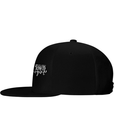 Nevfugo Just A Small Town Hat Flat Brim Dad Hats for Men Women Hip Hop Baseball Cap Adjustable Black Novetly Caps Black $10.9...