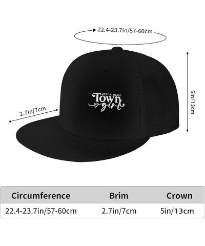 Nevfugo Just A Small Town Hat Flat Brim Dad Hats for Men Women Hip Hop Baseball Cap Adjustable Black Novetly Caps Black $10.9...