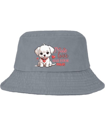 True Love Had Four Paws Bucket Hat Bucket Hats Packable Mens Hats for Camping Accessories for Hiking Must Light Grey $11.42 B...