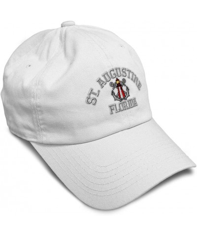 Soft Baseball Cap Anchor St Augustine Lighthouse Fl Lighthouses USA City Cotton Sea Dad Hats for Men & Women White Design Onl...