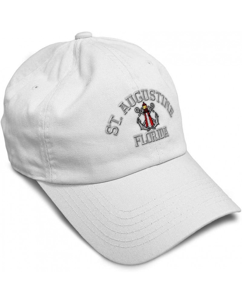 Soft Baseball Cap Anchor St Augustine Lighthouse Fl Lighthouses USA City Cotton Sea Dad Hats for Men & Women White Design Onl...