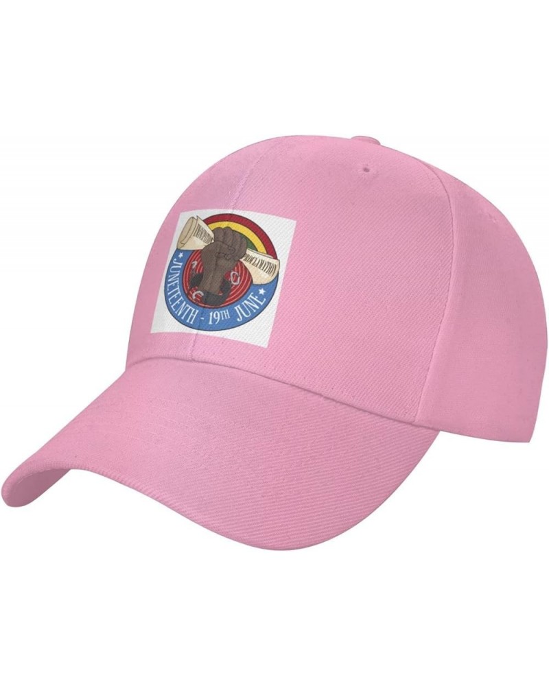 Juneteenth Day African American Baseball Cap Sun Hat Dad Hat Trucker Hat Sport Cap for Men Women Pink-93 $10.09 Baseball Caps