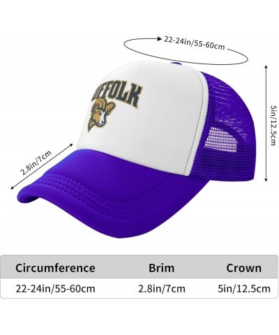 Suffolk University Logo Trucker Hats for Both Men and Women - Mesh Baseball Snapback Hats Purple $10.28 Baseball Caps