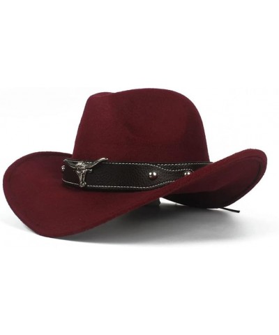 2022 Casual Fashion Ladies Equestrian Hat Comfortable Dakota Shredable Wool Felt Western Cowboy Casual Hat (Color : Brown, Si...