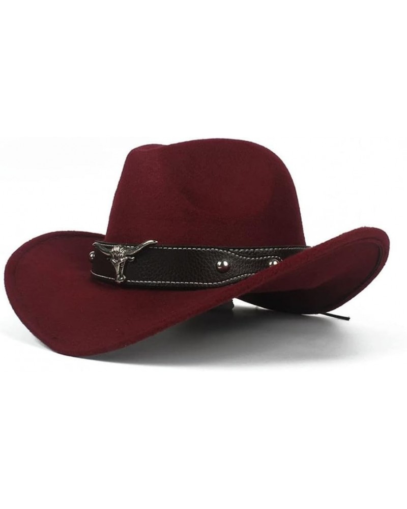 2022 Casual Fashion Ladies Equestrian Hat Comfortable Dakota Shredable Wool Felt Western Cowboy Casual Hat (Color : Brown, Si...