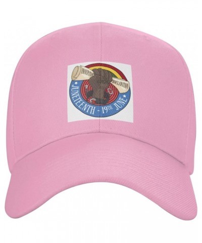 Juneteenth Day African American Baseball Cap Sun Hat Dad Hat Trucker Hat Sport Cap for Men Women Pink-93 $10.09 Baseball Caps