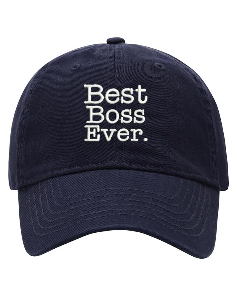 Baseball Cap Men Women Best Boss Ever Embroidered Unisex Classic Adjustable Strapback Dad Hat Navy $13.50 Baseball Caps