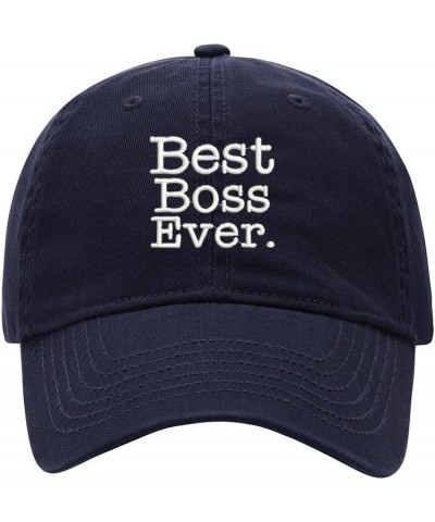 Baseball Cap Men Women Best Boss Ever Embroidered Unisex Classic Adjustable Strapback Dad Hat Navy $13.50 Baseball Caps