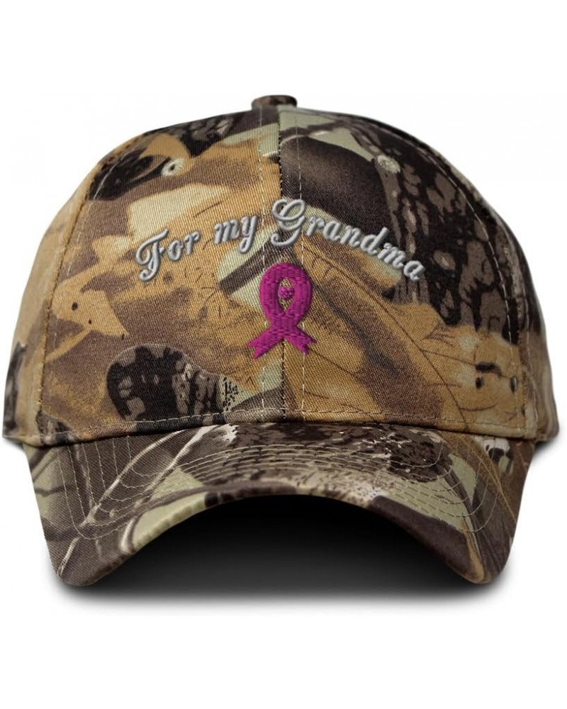 Camo Baseball Cap for My Grandma Cancer Fighter Cotton Hunting Dad Hats for Men & Women Forest Tree Khaki $12.30 Baseball Caps