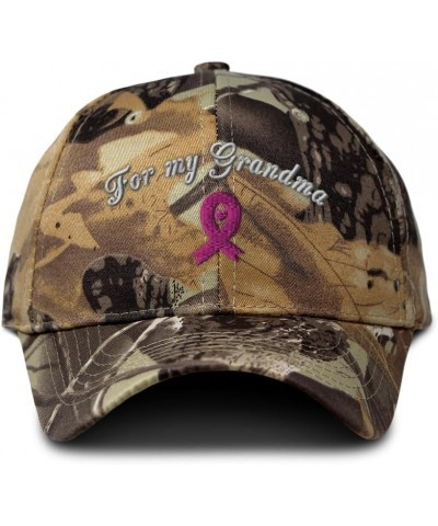 Camo Baseball Cap for My Grandma Cancer Fighter Cotton Hunting Dad Hats for Men & Women Forest Tree Khaki $12.30 Baseball Caps