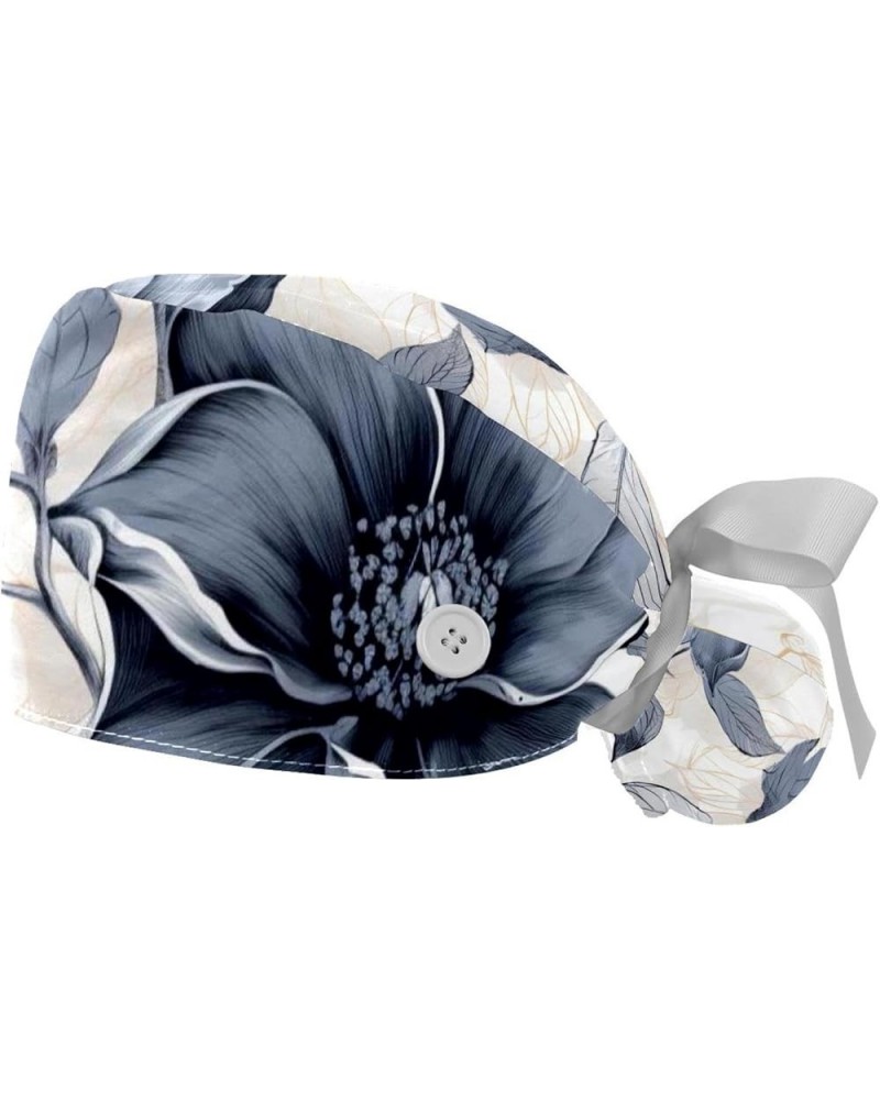 2 Packs Gourd Shaped Working Cap with Buttons Sweatband Flower Pattern Scrub Cap for Women Men Color 5 $11.87 Skullies & Beanies