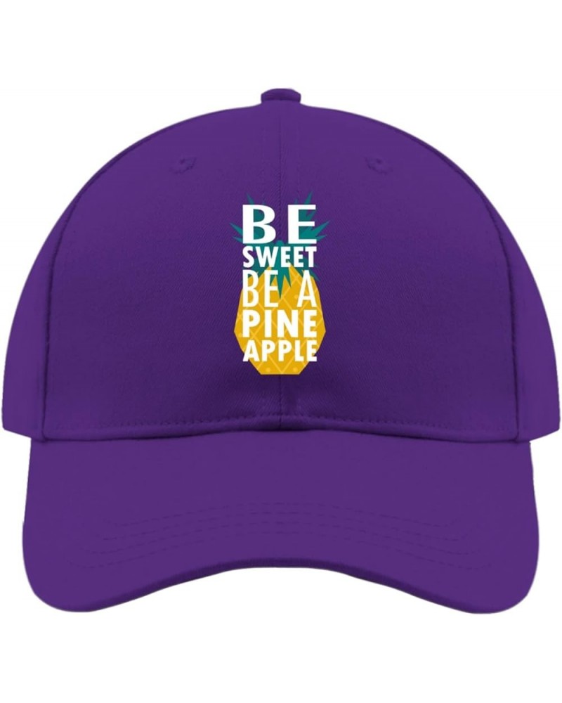 be Sweets be a Pineapple Trucker hat Women's hat Men hat Gifts for Men+Beach Hats Purple $9.22 Sun Hats