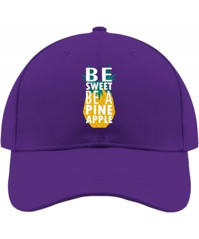 be Sweets be a Pineapple Trucker hat Women's hat Men hat Gifts for Men+Beach Hats Purple $9.22 Sun Hats