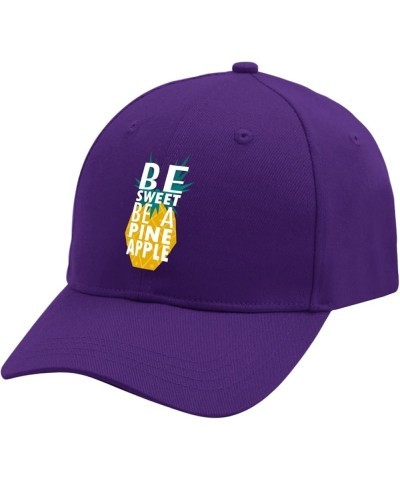 be Sweets be a Pineapple Trucker hat Women's hat Men hat Gifts for Men+Beach Hats Purple $9.22 Sun Hats