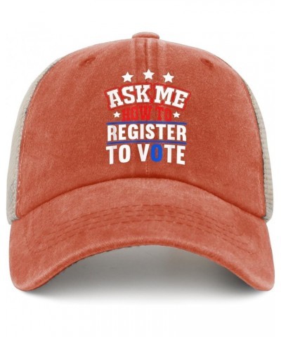 Vote Hats Ask Me How to Register to Vote Hat for Mens Women AllBlack Running Hats Fishing Hat Custom Hat Saffron $9.42 Cowboy...