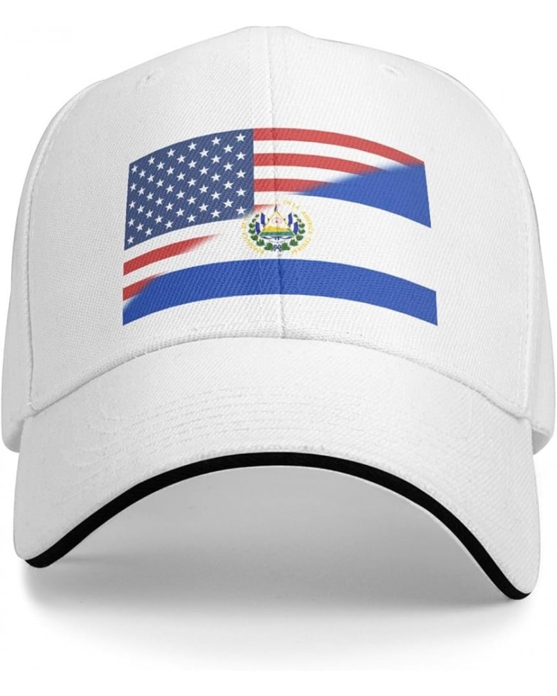 American El Salvador Flag Baseball Cap for Men Women White $10.49 Baseball Caps