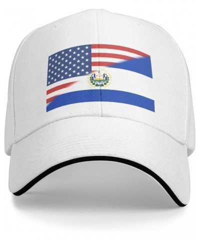 American El Salvador Flag Baseball Cap for Men Women White $10.49 Baseball Caps