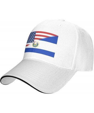 American El Salvador Flag Baseball Cap for Men Women White $10.49 Baseball Caps