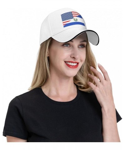 American El Salvador Flag Baseball Cap for Men Women White $10.49 Baseball Caps