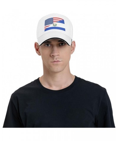 American El Salvador Flag Baseball Cap for Men Women White $10.49 Baseball Caps