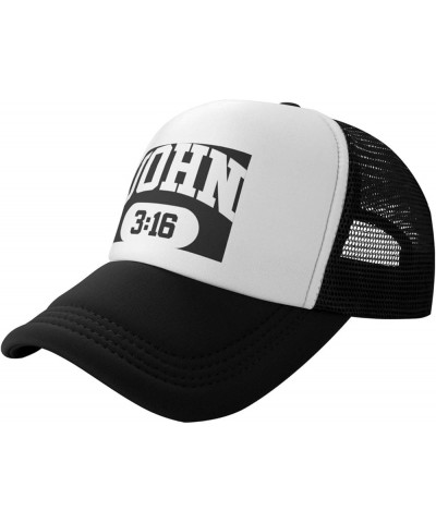 John 3:16 Christian Faith Believer Jesus Baseball Cap Men Mesh Trucker Hat Women Dad Hat Ponytail Hat Black Black $10.26 Base...