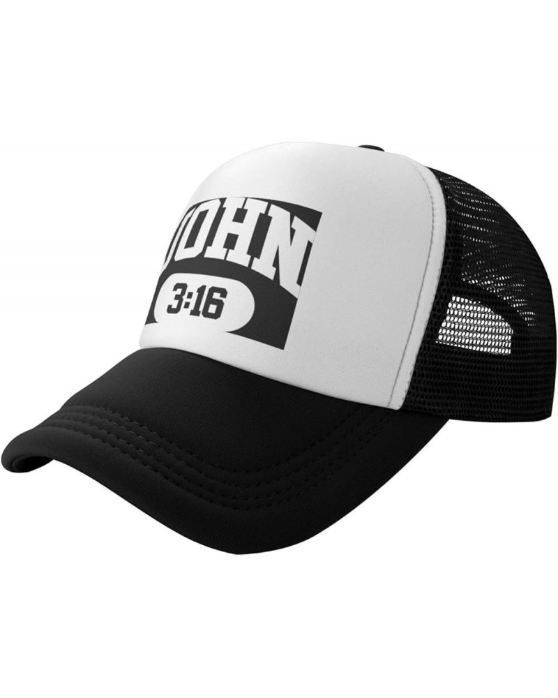 John 3:16 Christian Faith Believer Jesus Baseball Cap Men Mesh Trucker Hat Women Dad Hat Ponytail Hat Black Black $10.26 Base...