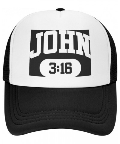 John 3:16 Christian Faith Believer Jesus Baseball Cap Men Mesh Trucker Hat Women Dad Hat Ponytail Hat Black Black $10.26 Base...