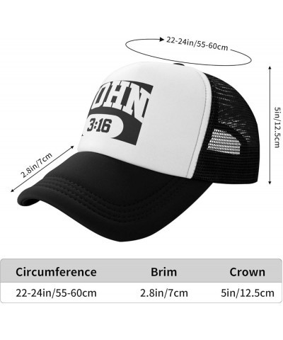 John 3:16 Christian Faith Believer Jesus Baseball Cap Men Mesh Trucker Hat Women Dad Hat Ponytail Hat Black Black $10.26 Base...