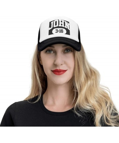 John 3:16 Christian Faith Believer Jesus Baseball Cap Men Mesh Trucker Hat Women Dad Hat Ponytail Hat Black Black $10.26 Base...