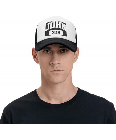 John 3:16 Christian Faith Believer Jesus Baseball Cap Men Mesh Trucker Hat Women Dad Hat Ponytail Hat Black Black $10.26 Base...