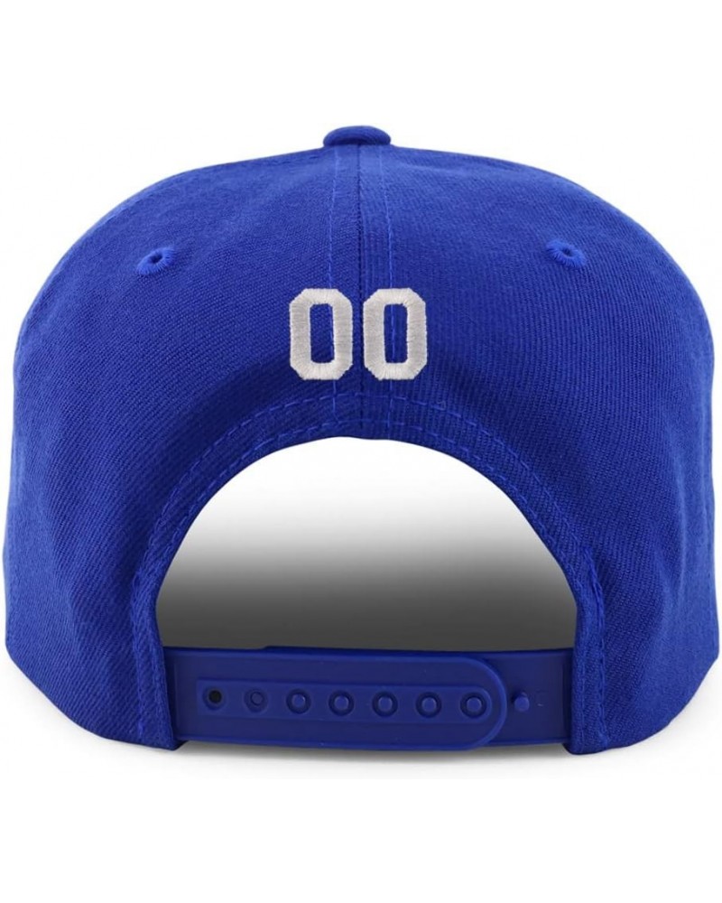 Small Number 00 Back Embroidered Flatbill Snapback Royal $15.00 Baseball Caps