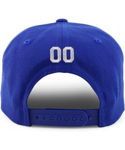 Small Number 00 Back Embroidered Flatbill Snapback Royal $15.00 Baseball Caps