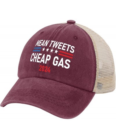 Mean Tweets Cheap Gas 2024 Sun Hat Women Hats AllBlack Hat for Men Gifts for Boyfriends Beach Hats Deep Rose $9.50 Sun Hats