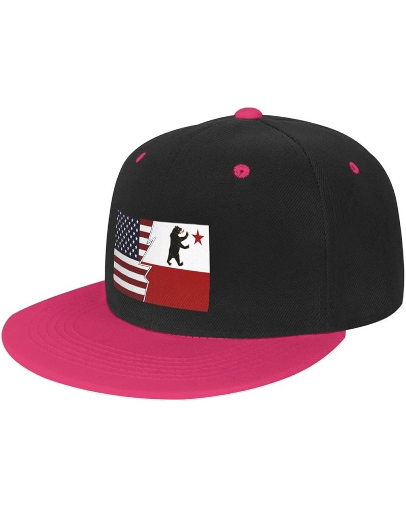 Ripped Style American and Storm Bear Flag Baseball Cap for Men Women Snapback Hat Adjustable Flat Bill Hats Pink $13.10 Baseb...