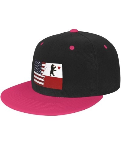 Ripped Style American and Storm Bear Flag Baseball Cap for Men Women Snapback Hat Adjustable Flat Bill Hats Pink $13.10 Baseb...