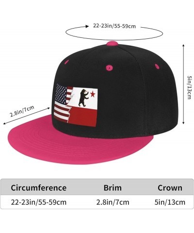 Ripped Style American and Storm Bear Flag Baseball Cap for Men Women Snapback Hat Adjustable Flat Bill Hats Pink $13.10 Baseb...