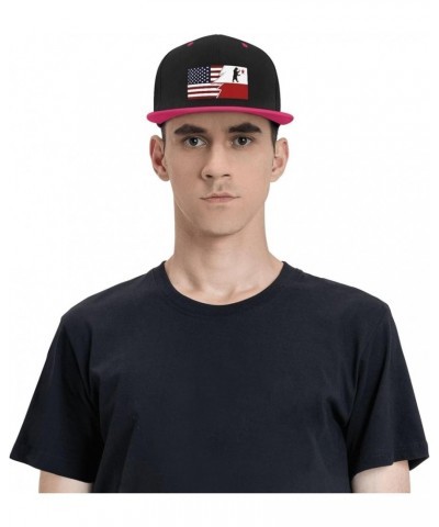 Ripped Style American and Storm Bear Flag Baseball Cap for Men Women Snapback Hat Adjustable Flat Bill Hats Pink $13.10 Baseb...