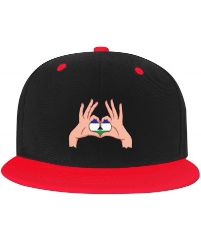 Holding Love in Your Hands Flag of Lesotho Baseball Cap for Men Women Snapback Hat Adjustable Flat Bill Hats Red $11.87 Baseb...