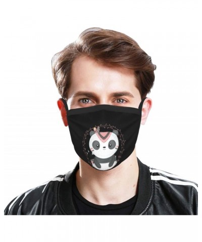 Cute Tribal Panda Face Mask 2 Pcs Face Cover Reusable Washable Breathable for Men Women Balaclavas Bandanas Black $11.49 Bala...