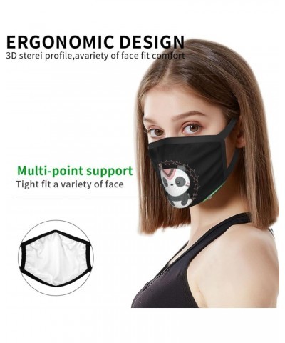 Cute Tribal Panda Face Mask 2 Pcs Face Cover Reusable Washable Breathable for Men Women Balaclavas Bandanas Black $11.49 Bala...