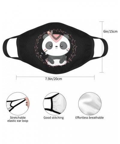 Cute Tribal Panda Face Mask 2 Pcs Face Cover Reusable Washable Breathable for Men Women Balaclavas Bandanas Black $11.49 Bala...