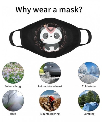 Cute Tribal Panda Face Mask 2 Pcs Face Cover Reusable Washable Breathable for Men Women Balaclavas Bandanas Black $11.49 Bala...