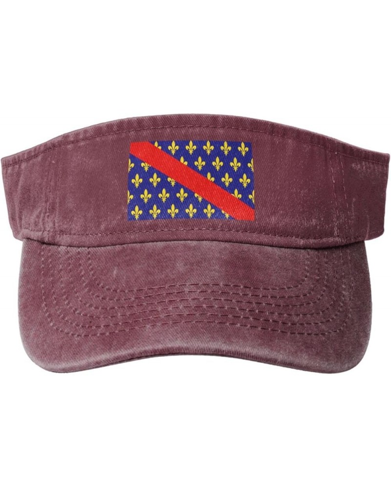 Flag of Bourbonnais Sun Hat Sun Visor Hats for Women Men Baseball Cap Golf Hats Red $9.70 Visors