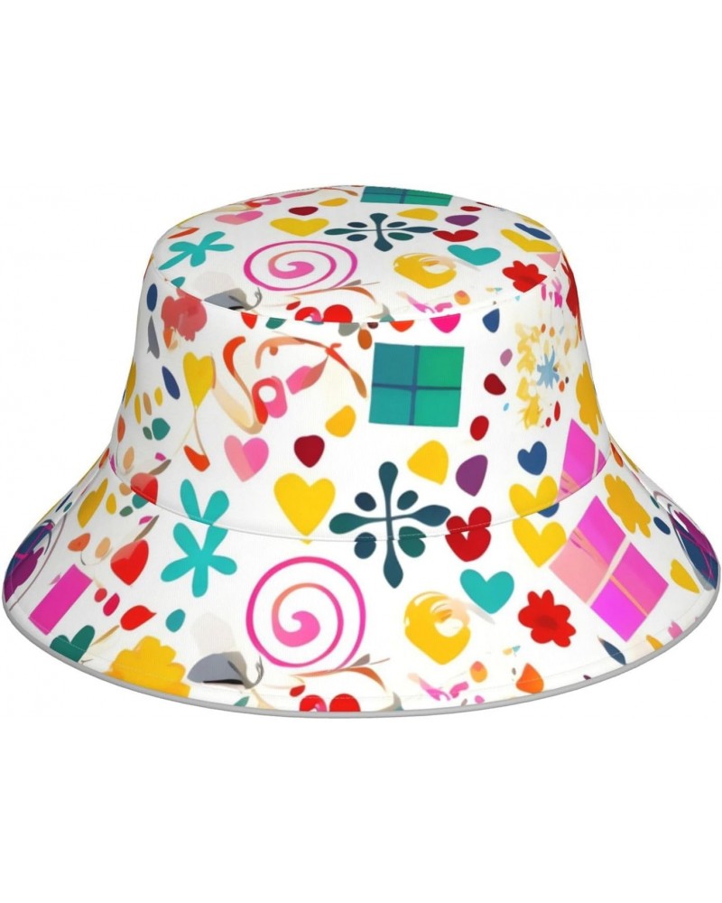 Happy Birthday Background Fisherman's Hat, Summer Foldable Sun Hat,&* Men's and Women's Sun Hat, Suitable for Beach, Camping,...