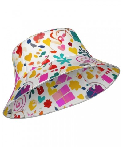 Happy Birthday Background Fisherman's Hat, Summer Foldable Sun Hat,&* Men's and Women's Sun Hat, Suitable for Beach, Camping,...