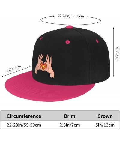 Holding Love in Your Hands Flag of North Macedonia Baseball Cap for Men Women Snapback Hat Adjustable Flat Bill Hats Pink $11...