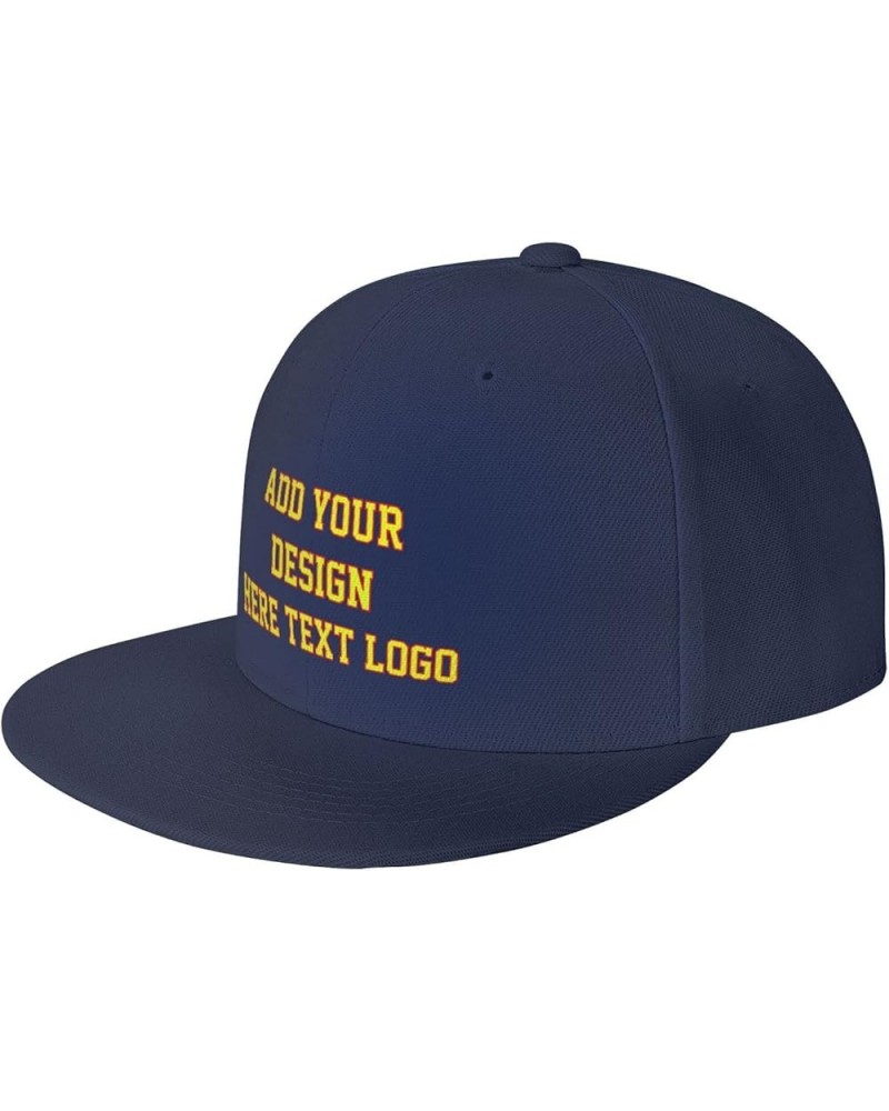 Custom Hats Personalized Hat Add Image Text Logo to Design Your Own Hat Navy Blue $8.84 Baseball Caps