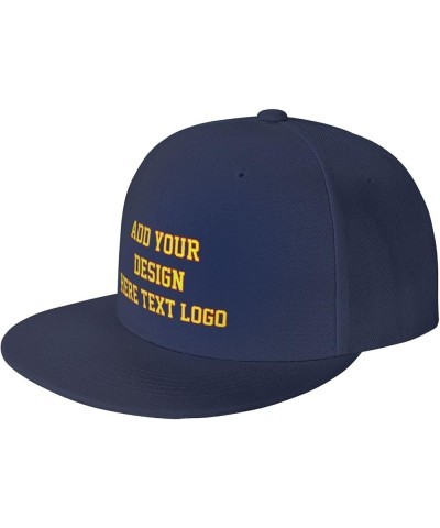 Custom Hats Personalized Hat Add Image Text Logo to Design Your Own Hat Navy Blue $8.84 Baseball Caps