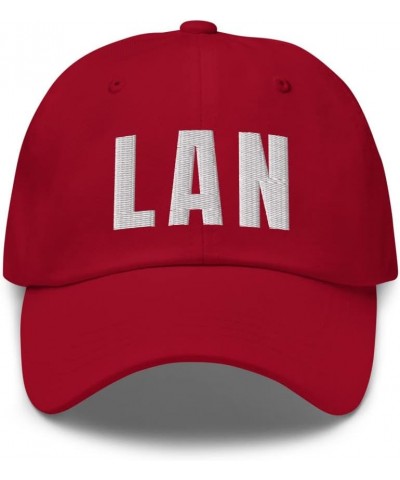 Airport Code LAN Hat Lansing Michigan MI Dad Cap Embroidered Dad Hat Baseball Cap Cranberry $21.79 Baseball Caps